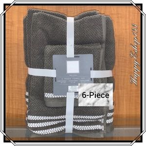 SOHO Living 100% Cotton Towel Set, Bath Hand Washcloth 6-Piece